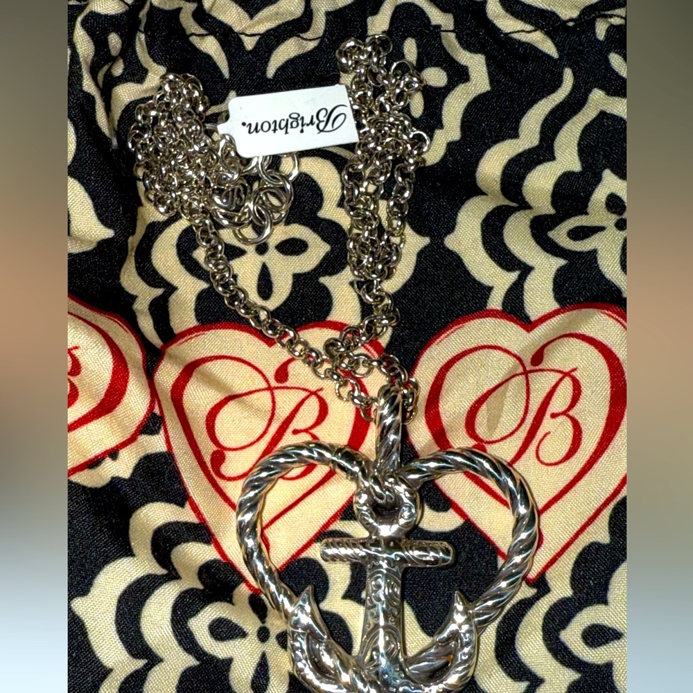 NWT Brighton anchor hear silver necklace